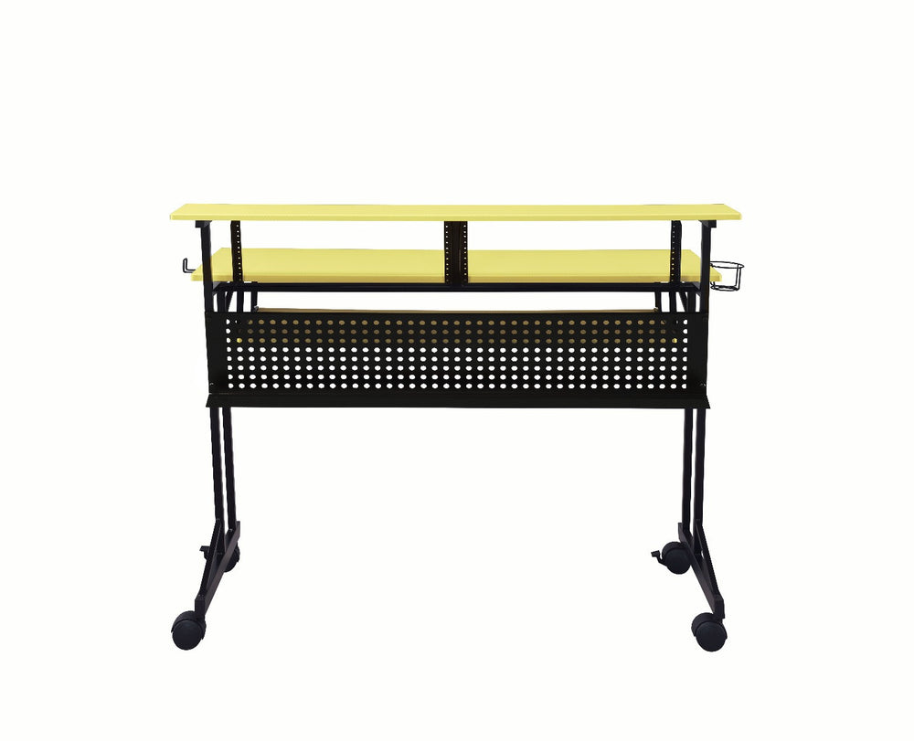 47" Yellow and Black Computer Desk - Homeroots - Flyclothing LLC
