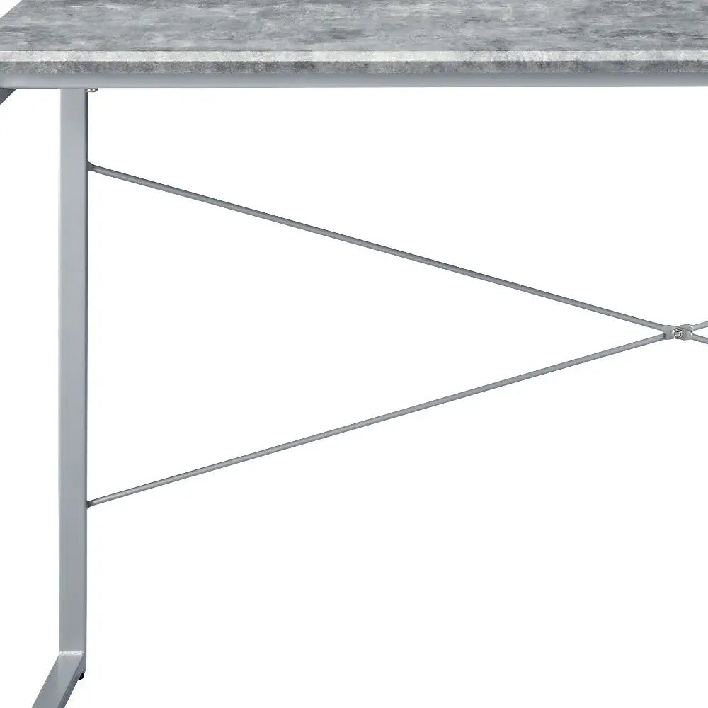 47" Gray and Black Writing Desk - Homeroots - Flyclothing LLC