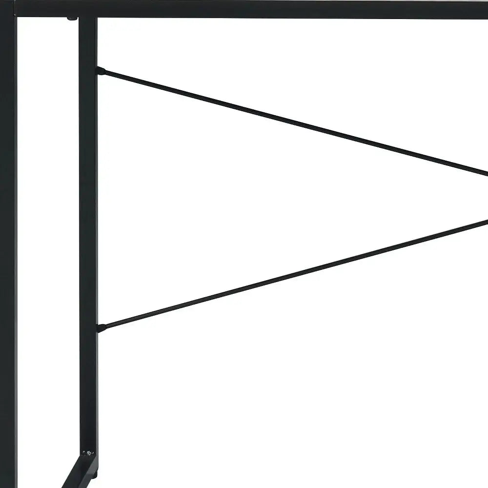 47" Antiqued White and Black Writing Desk - Homeroots - Flyclothing LLC