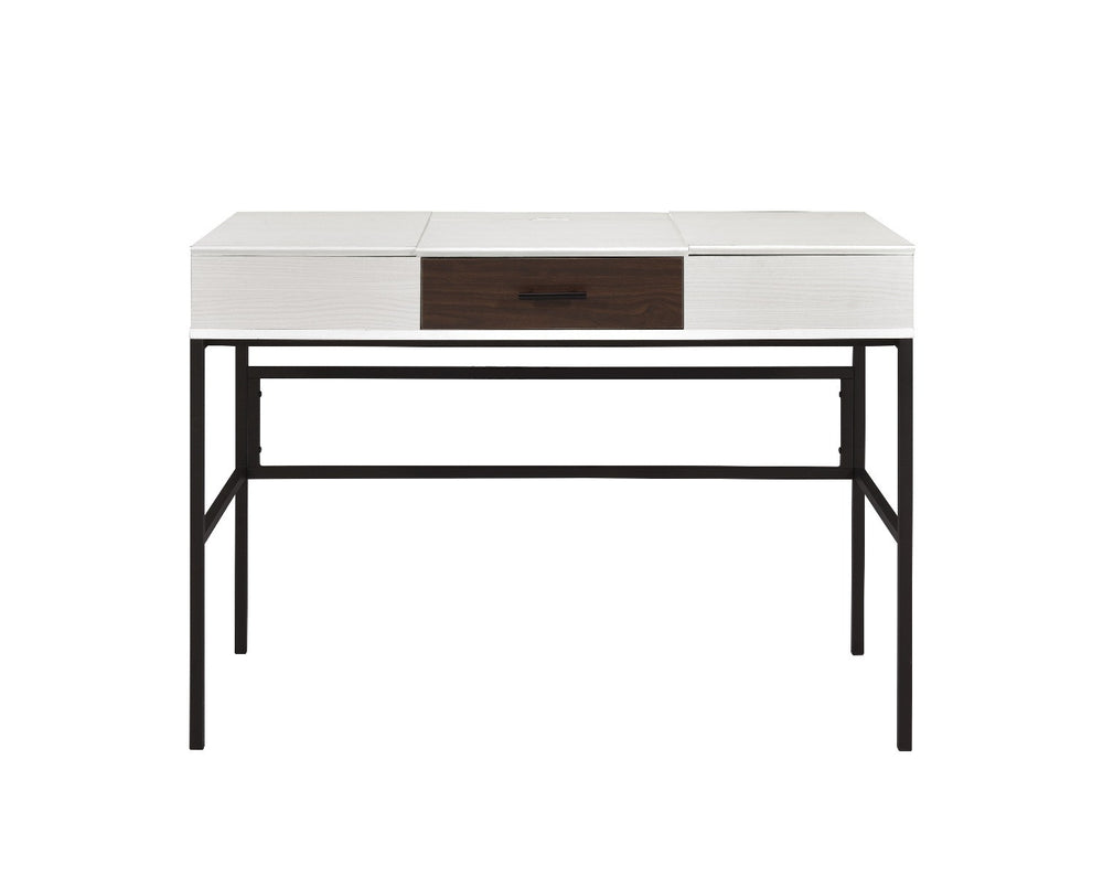 42" White and Black Writing Desk - Homeroots - Flyclothing LLC