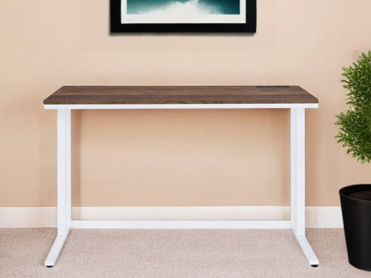 47" Brown and White Writing Desk