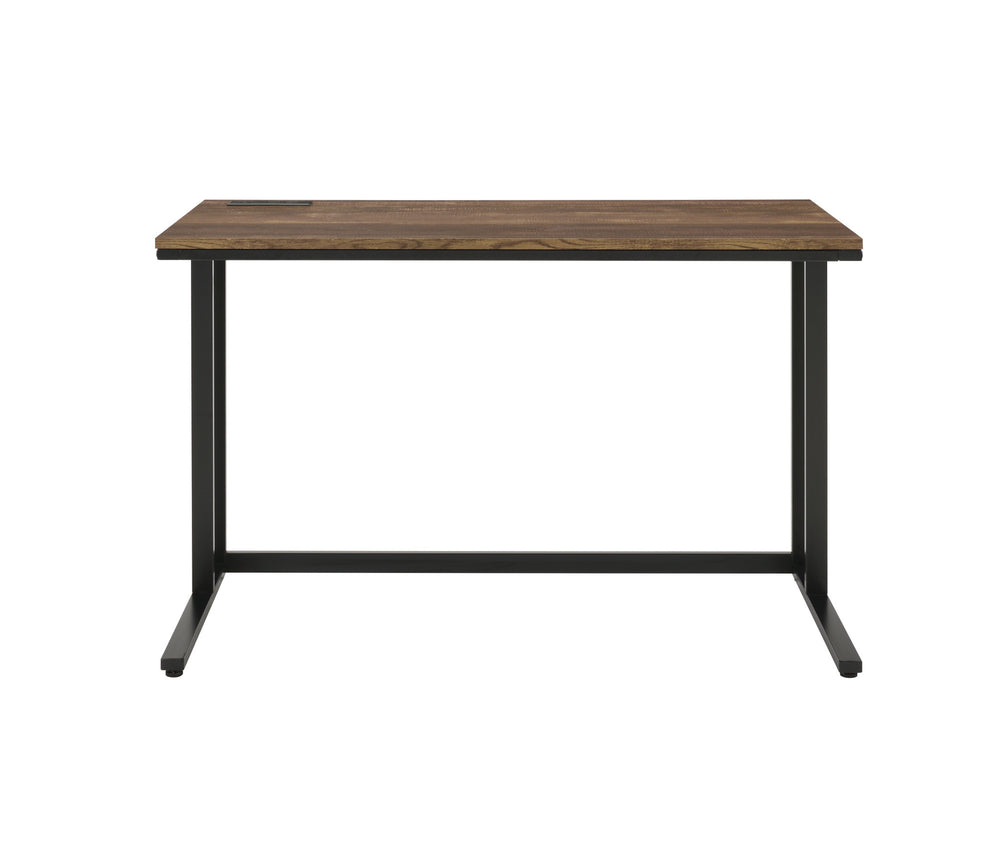 47" Brown and Black Writing Desk - Homeroots - Flyclothing LLC