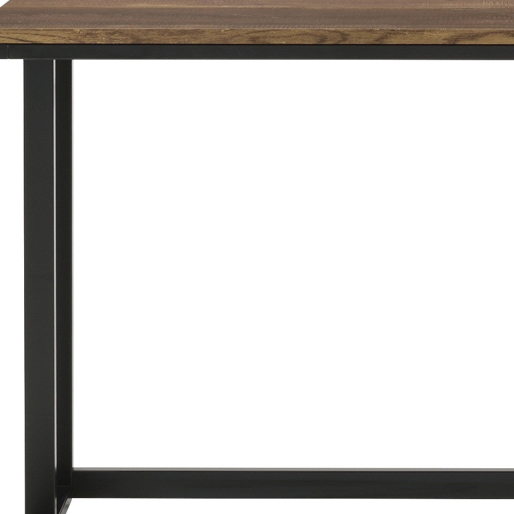 47" Brown and Black Writing Desk - Homeroots - Flyclothing LLC