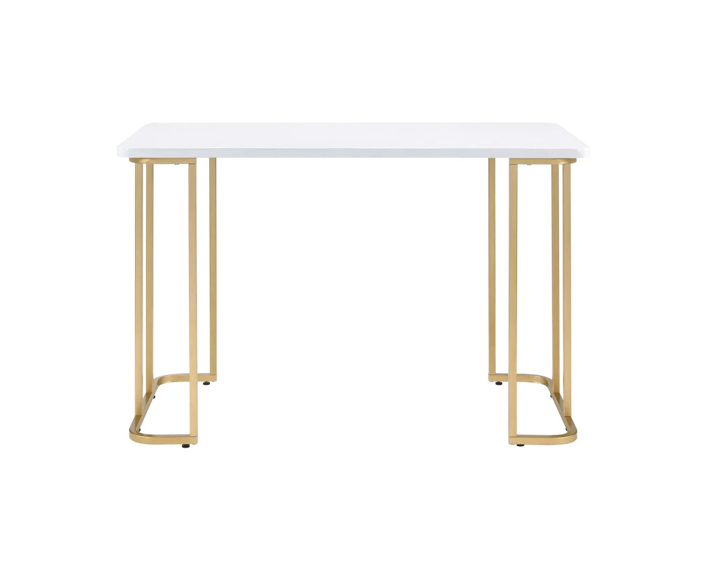 48" White and Gold Writing Desk - Homeroots - Flyclothing LLC