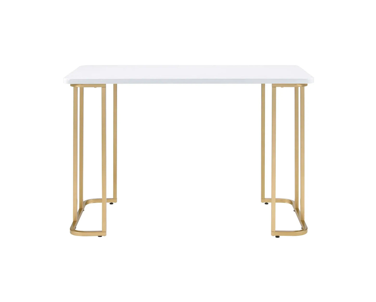 48" White and Gold Writing Desk - Homeroots - Flyclothing LLC
