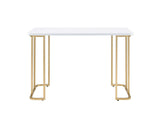 48" White and Gold Writing Desk - Homeroots - Flyclothing LLC