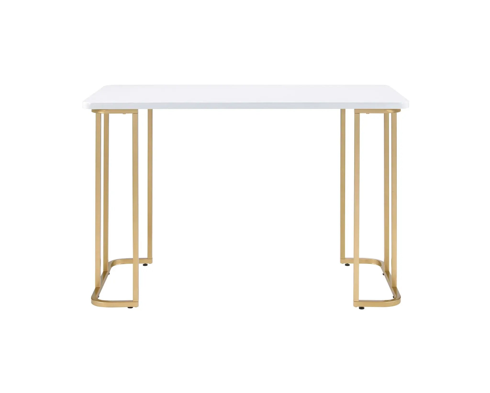 48" White and Gold Writing Desk - Homeroots - Flyclothing LLC