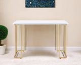 48" White and Gold Writing Desk - Homeroots - Flyclothing LLC