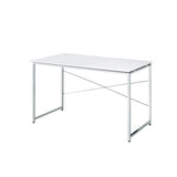 47" White and Silver Writing Desk - Homeroots - Flyclothing LLC
