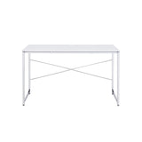 47" White and Silver Writing Desk