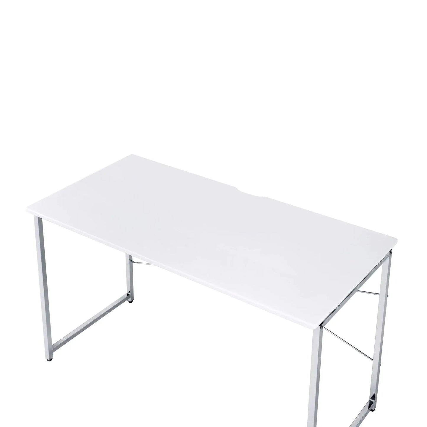 47" White and Silver Writing Desk - Homeroots - Flyclothing LLC