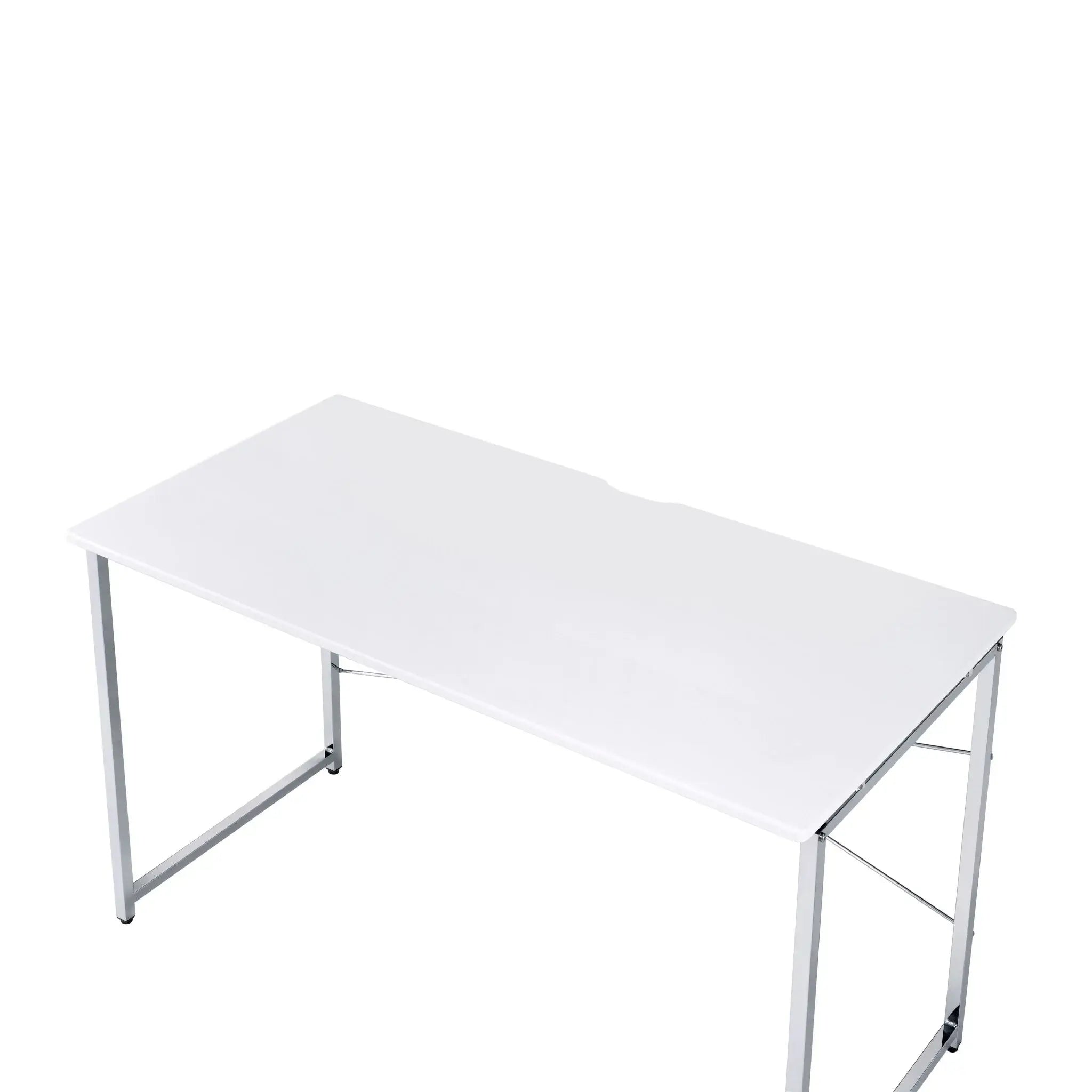 47" White and Silver Writing Desk - Homeroots - Flyclothing LLC