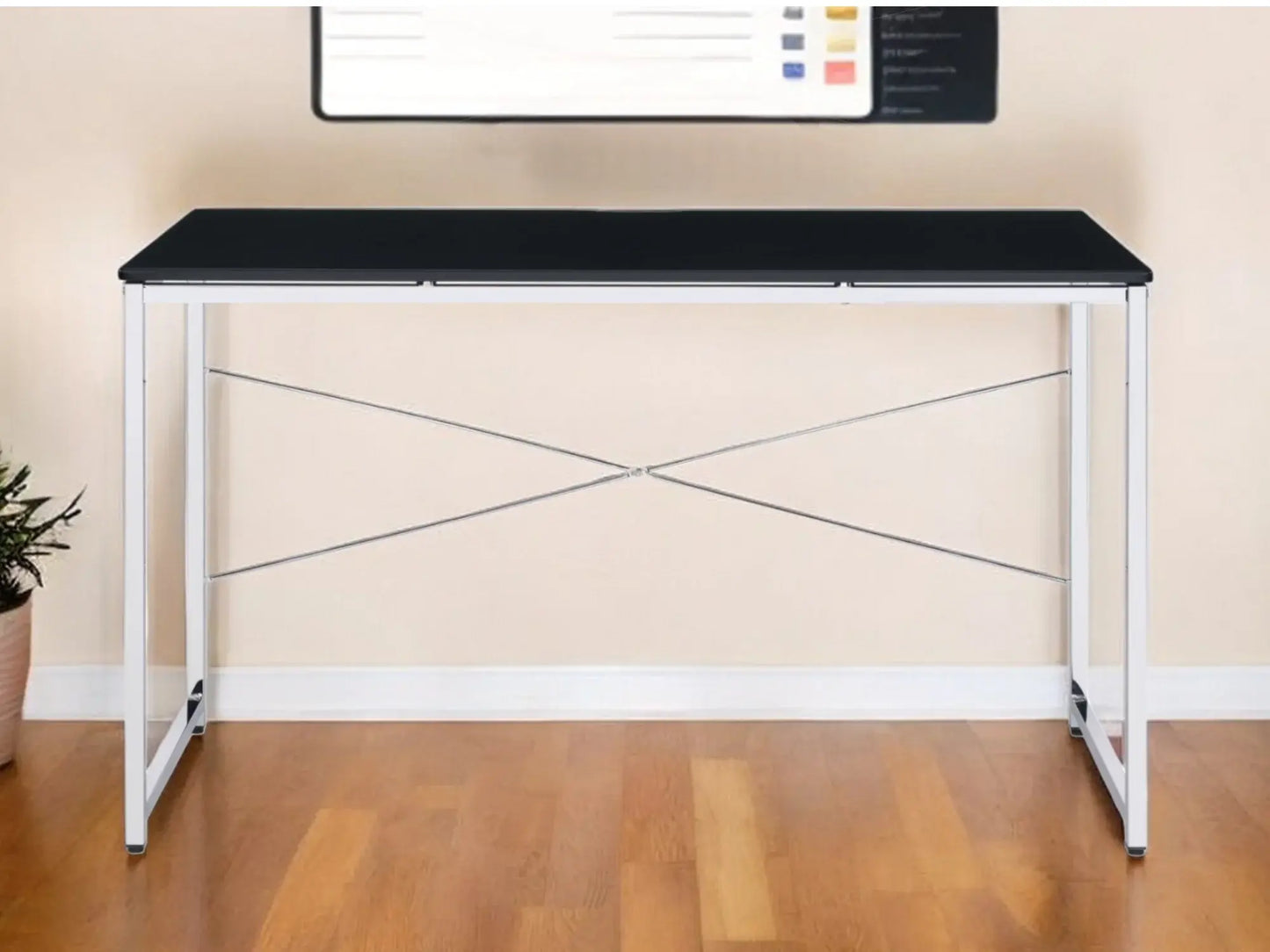 47" Black and Silver Writing Desk - Homeroots - Flyclothing LLC