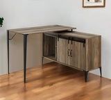 48" Brown and Black L Shape Writing Desk - Homeroots - Flyclothing LLC