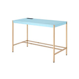 42" Baby Blue and Gold Writing Desk - Homeroots - Flyclothing LLC