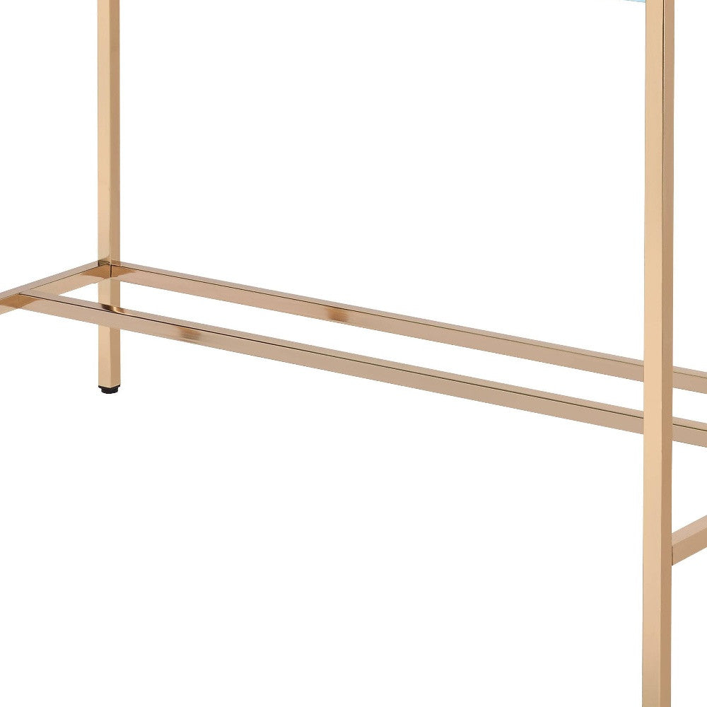 42" Baby Blue and Gold Writing Desk - Homeroots - Flyclothing LLC