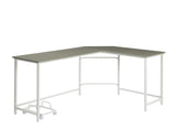 66" Gray and White L Shape Computer Desk