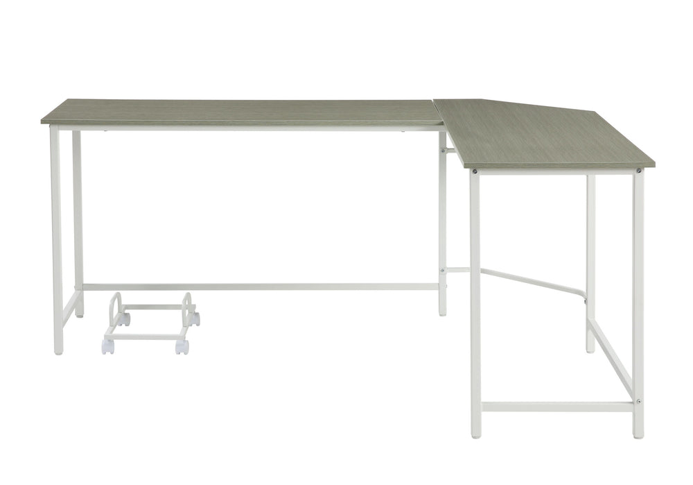 66" Gray and White L Shape Computer Desk - Homeroots - Flyclothing LLC