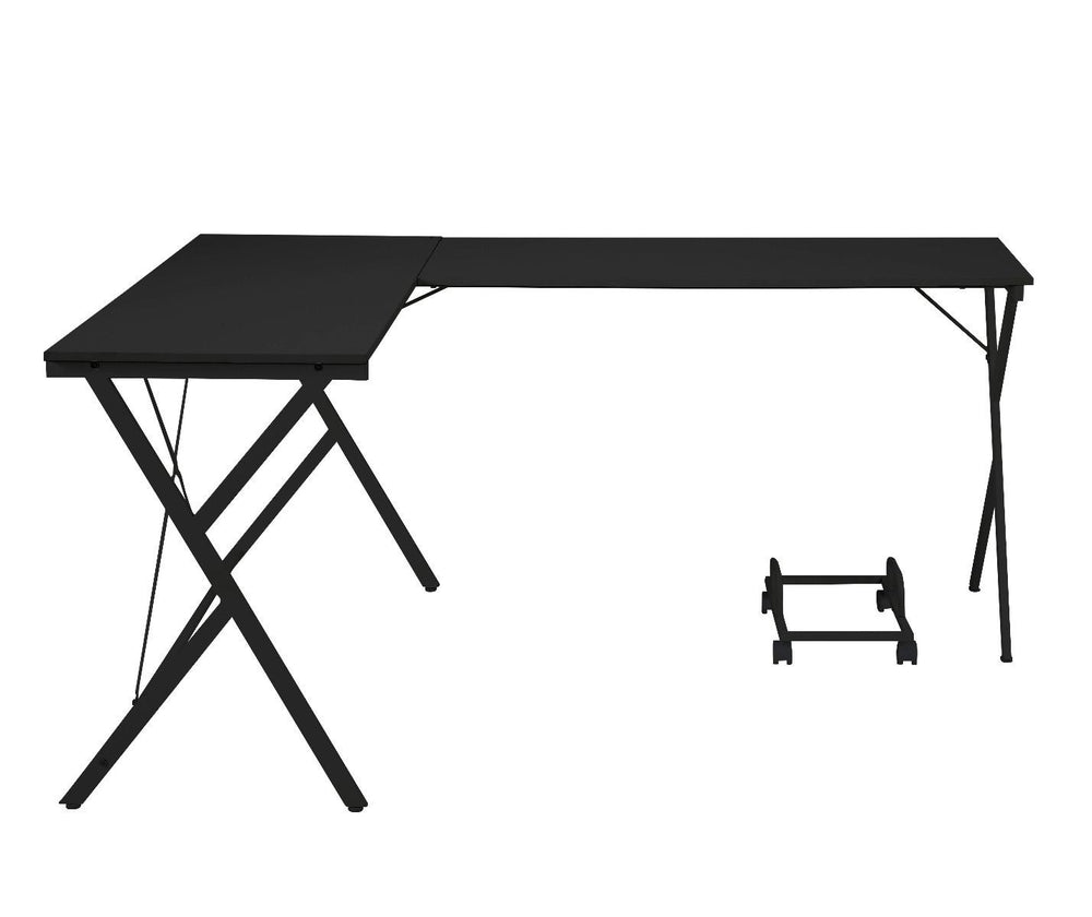 62" Black L Shape Computer Desk - Homeroots - Flyclothing LLC