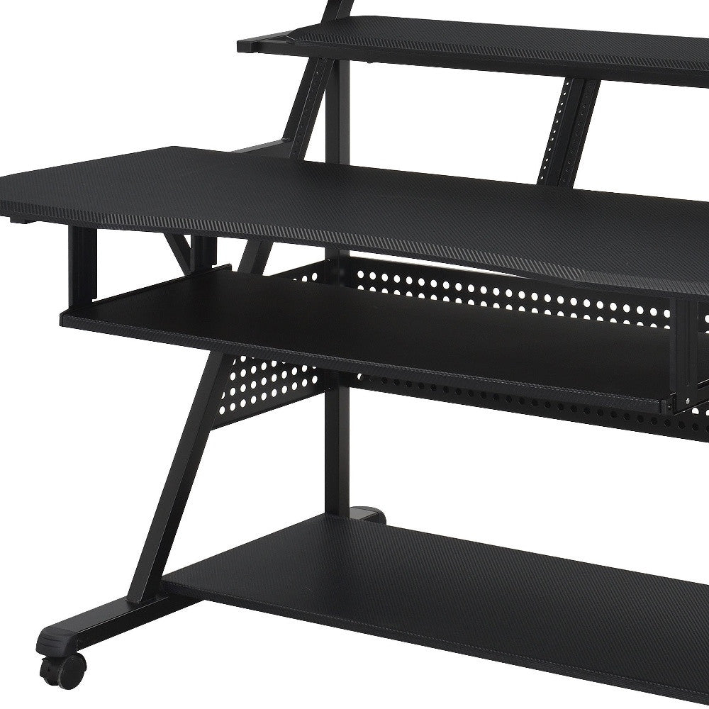 67" Black Computer Desk - Homeroots - Flyclothing LLC
