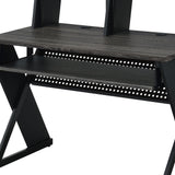 47" Black Wood and Metal Computer Desk