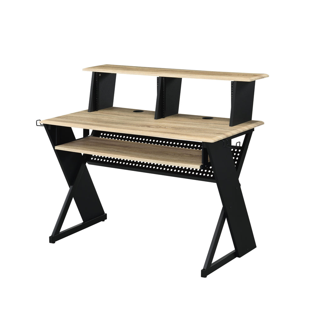 47" Natural and Black Computer Desk - Homeroots - Flyclothing LLC