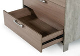 35" Brown Oak And Grey Solid And Manufactured Wood Five Drawer Chest - Homeroots - Flyclothing LLC