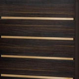 33" Drk Brown White Marble Manufactured Wood + Solid Wood Stainless Steel Five Drawer Chest