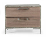 20" Brown Oak and Gray Two Drawer Nightstand - Homeroots - Flyclothing LLC