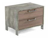 20" Brown Oak and Gray Two Drawer Nightstand - Homeroots - Flyclothing LLC