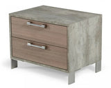 20" Brown Oak and Gray Two Drawer Nightstand - Homeroots - Flyclothing LLC