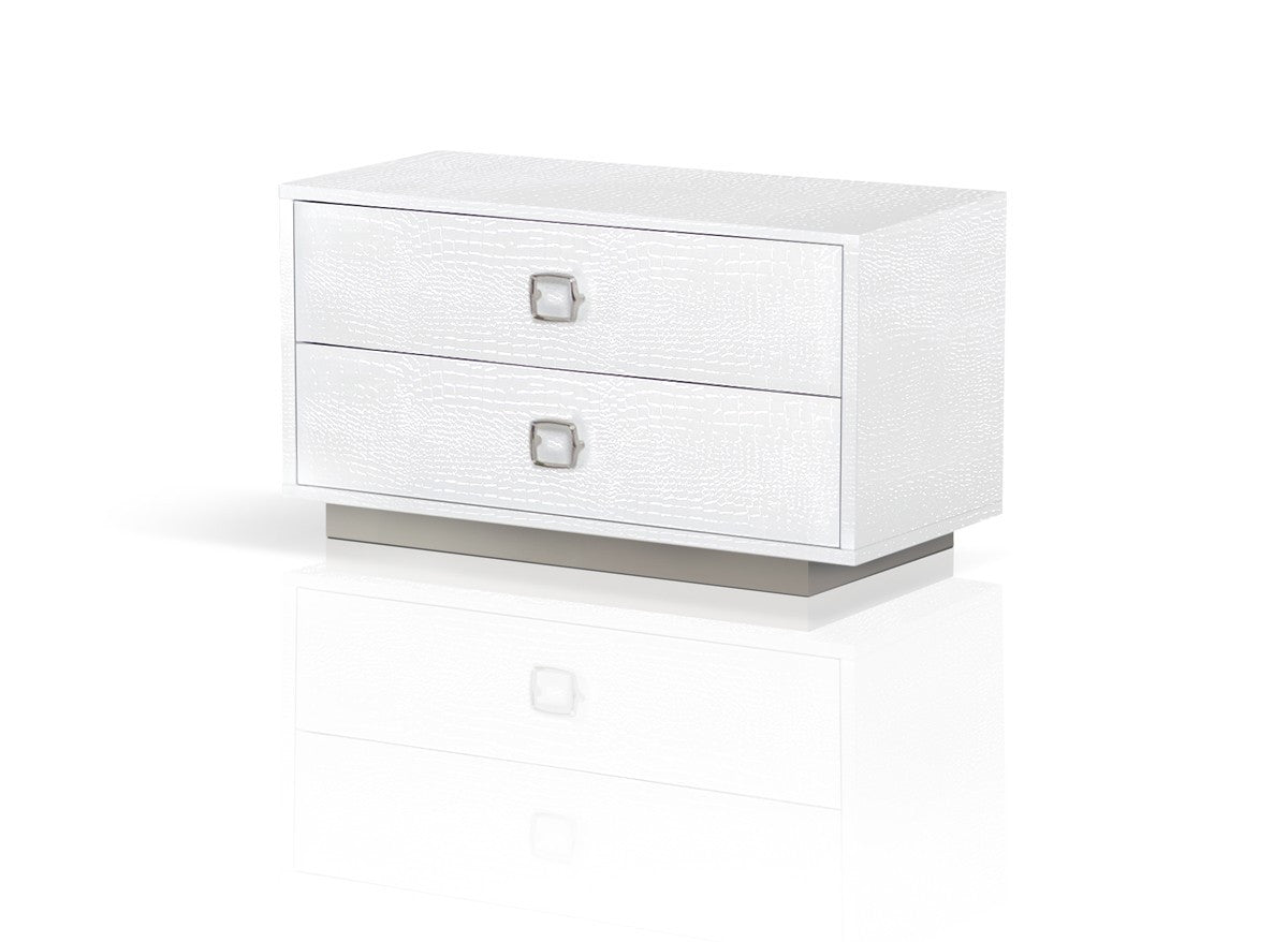19" White Two Drawer Nightstand - Homeroots - Flyclothing LLC
