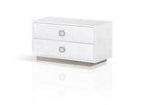 19" White Two Drawer Nightstand - Homeroots - Flyclothing LLC