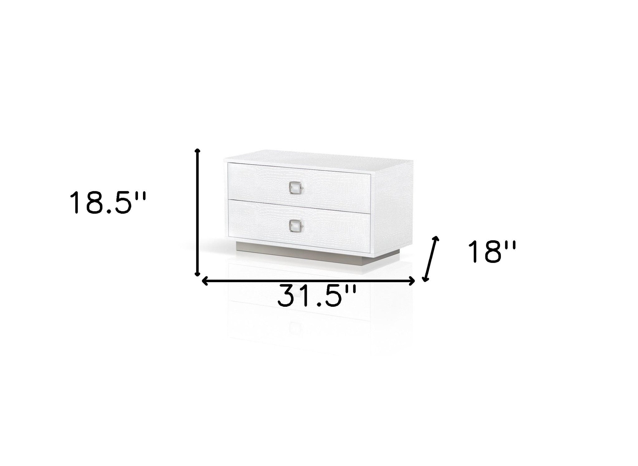 19" White Two Drawer Nightstand - Homeroots - Flyclothing LLC