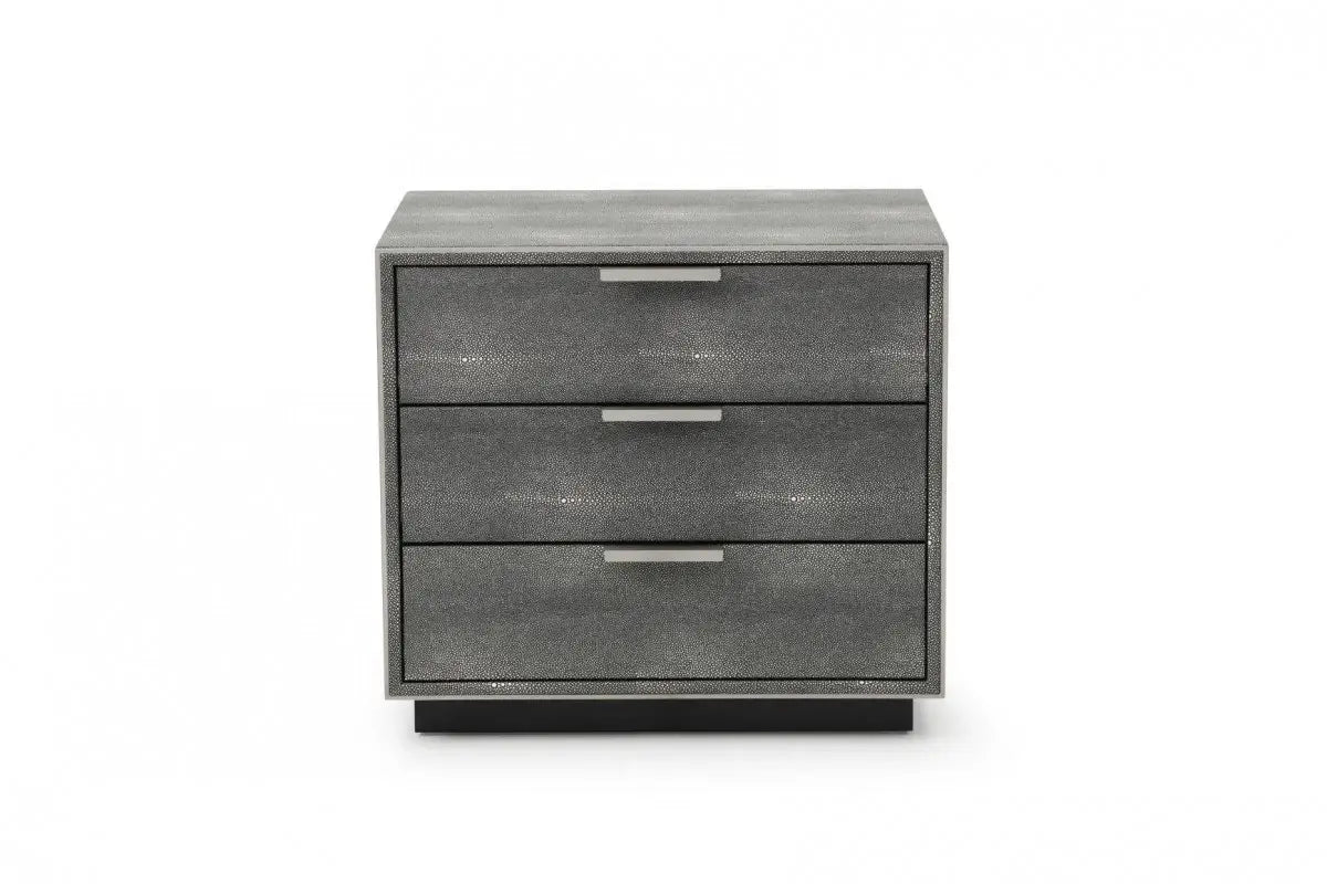22" Gray Shagreen Three Drawer Nightstand - Homeroots - Flyclothing LLC