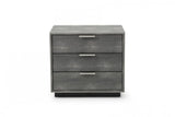 22" Gray Shagreen Three Drawer Nightstand - Homeroots - Flyclothing LLC