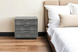 22" Gray Shagreen Three Drawer Nightstand - Homeroots - Flyclothing LLC