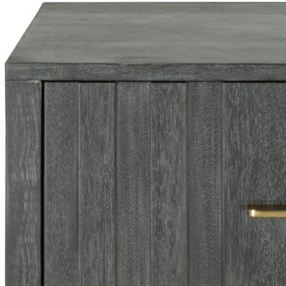 12" Gray Low One Drawer Nightstand - Homeroots - Flyclothing LLC