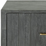 12" Gray Low One Drawer Nightstand