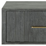 12" Gray Low One Drawer Nightstand - Homeroots