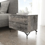 21" Distressed Gray Two Drawer Nightstand - Homeroots - Flyclothing LLC
