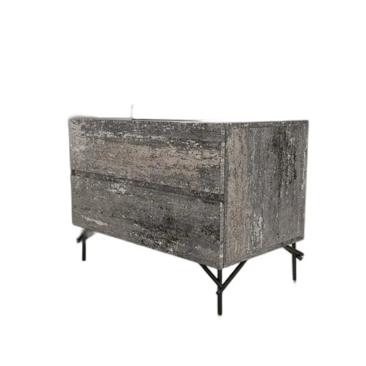 21" Distressed Gray Two Drawer Nightstand - Homeroots - Flyclothing LLC