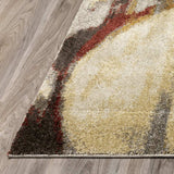 8' X 11' Brick Ivory and Gold Geometric Area Rug - Homeroots - Flyclothing LLC