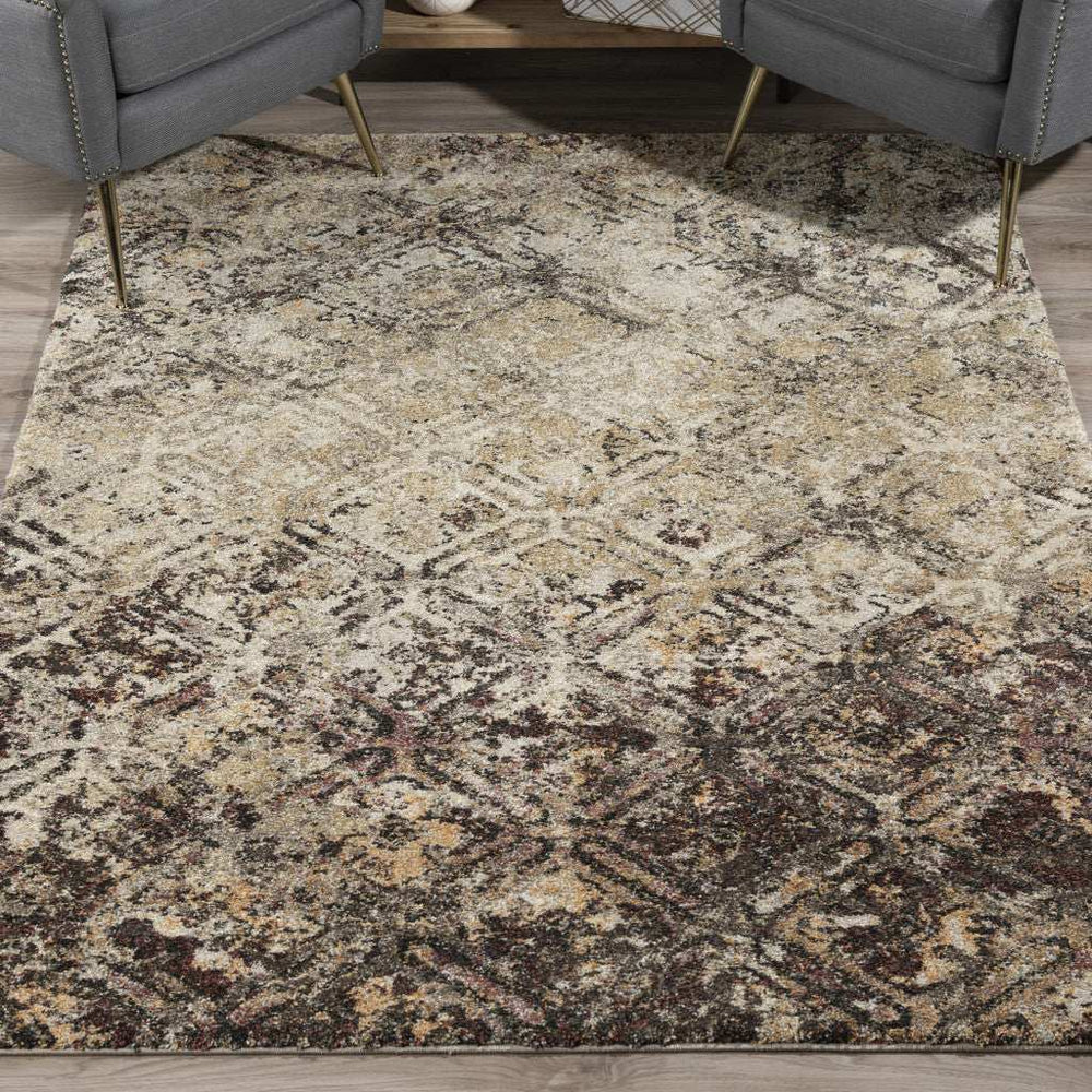 3' X 5' Brown Diamond Area Rug - Homeroots - Flyclothing LLC