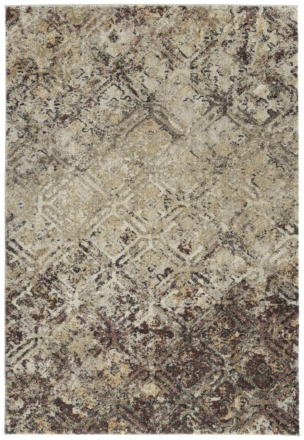 3' X 5' Brown Diamond Area Rug - Homeroots - Flyclothing LLC