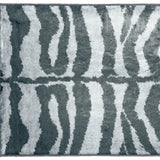 2' X 3' Grey Zebra Print Shag Handmade Non Skid Area Rug - Homeroots