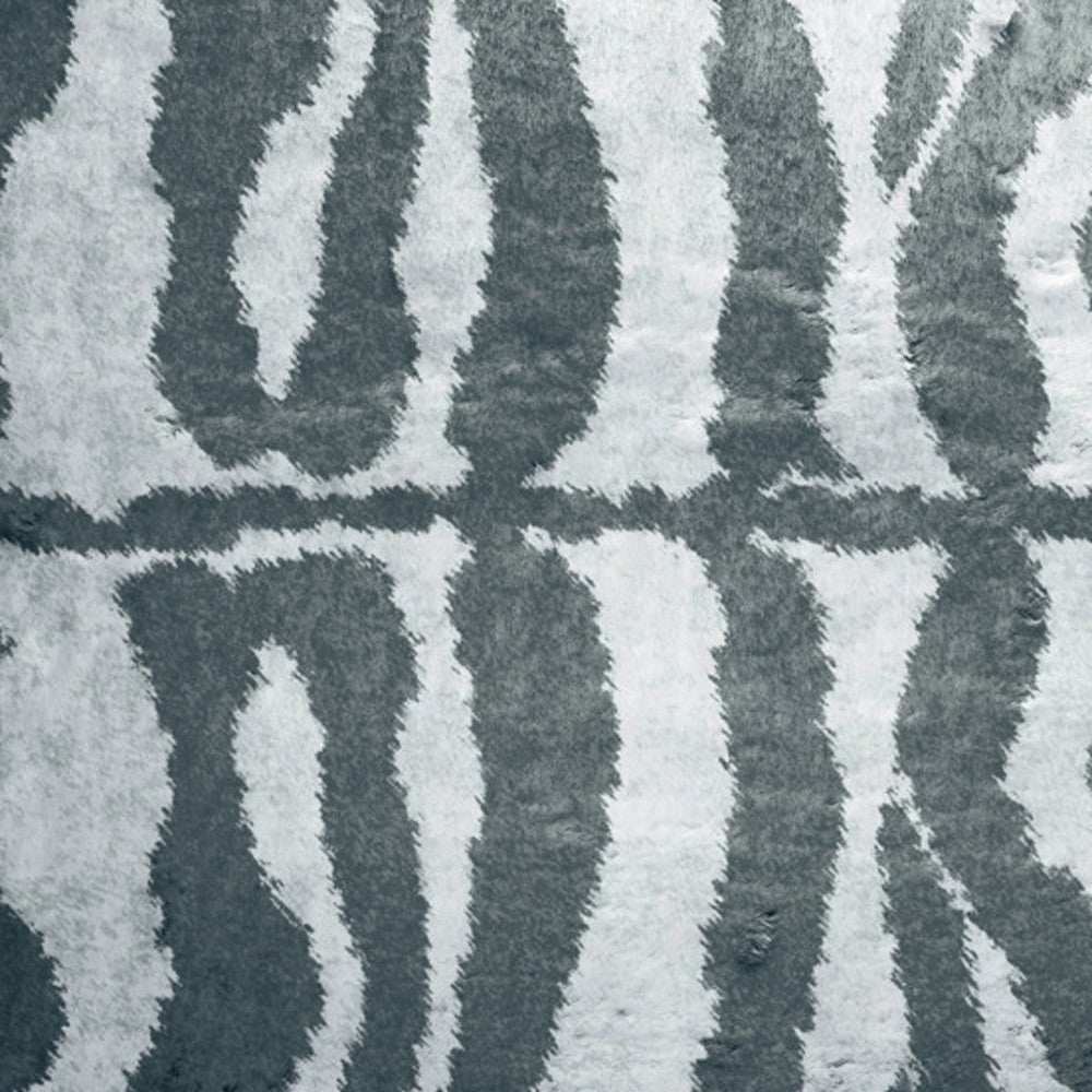2' X 3' Grey Zebra Print Shag Handmade Non Skid Area Rug - Homeroots - Flyclothing LLC