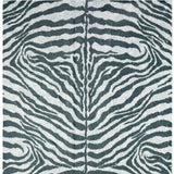 8' X 10' Grey Zebra Print Shag Handmade Non Skid Area Rug - Homeroots