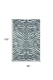 8' X 10' Grey Zebra Print Shag Handmade Non Skid Area Rug - Homeroots - Flyclothing LLC