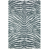 8' X 10' Grey Zebra Print Shag Handmade Non Skid Area Rug - Homeroots